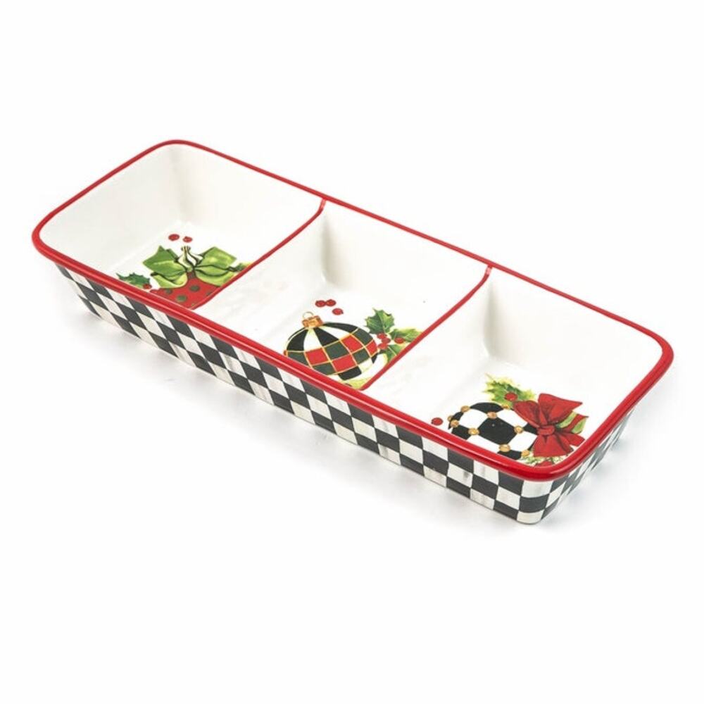 NEW Mackenzie Childs Deck the Halls Trio 14.5in Festive Christmas Holiday